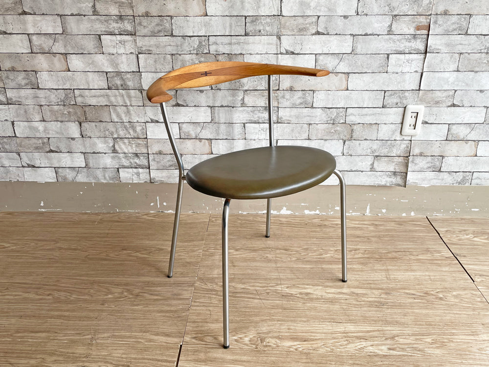 ヨハネスハンセン Johannes Hansen アームチェア JH701 ダイニングチェア オーク材 レザー 座面張替済 プレート有 ハンス・J・ウェグナー デンマーク 北欧ビンテージ 希少 中古品  買い取りしました。