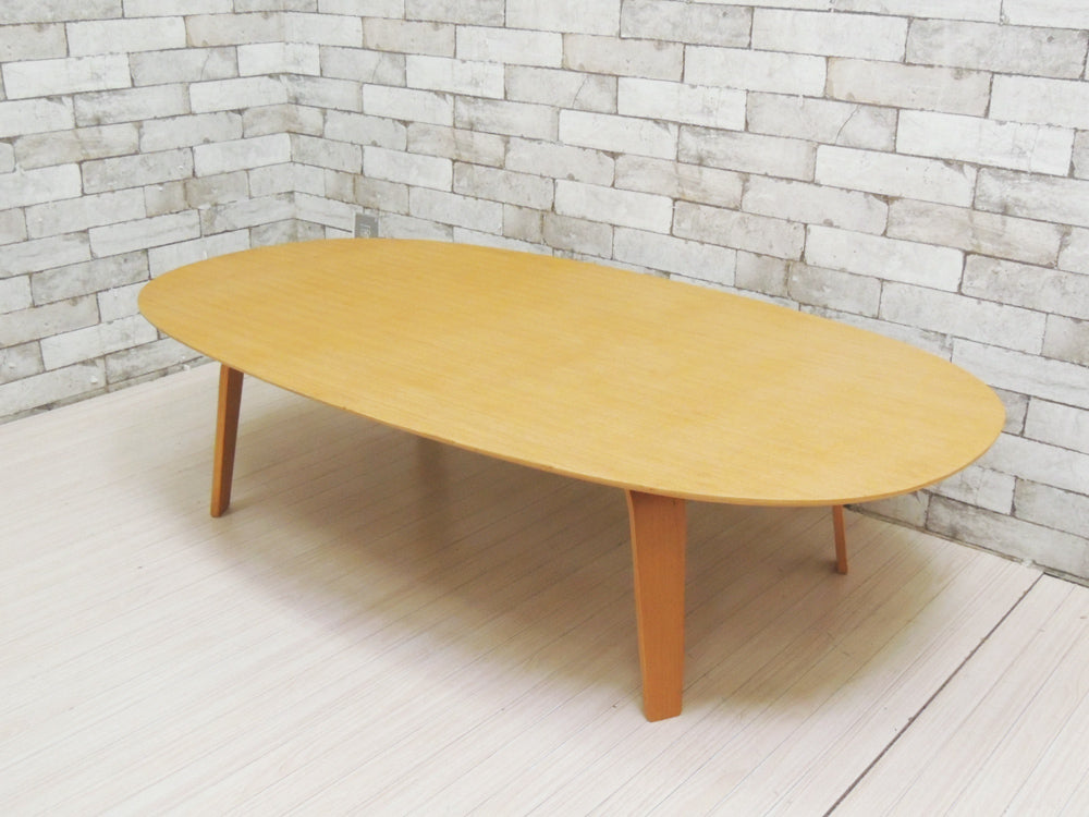 無印良品 MUJI オーバル ローテーブル 座テーブル プライウッド タモ材 W140  中古品 買い取りしました。