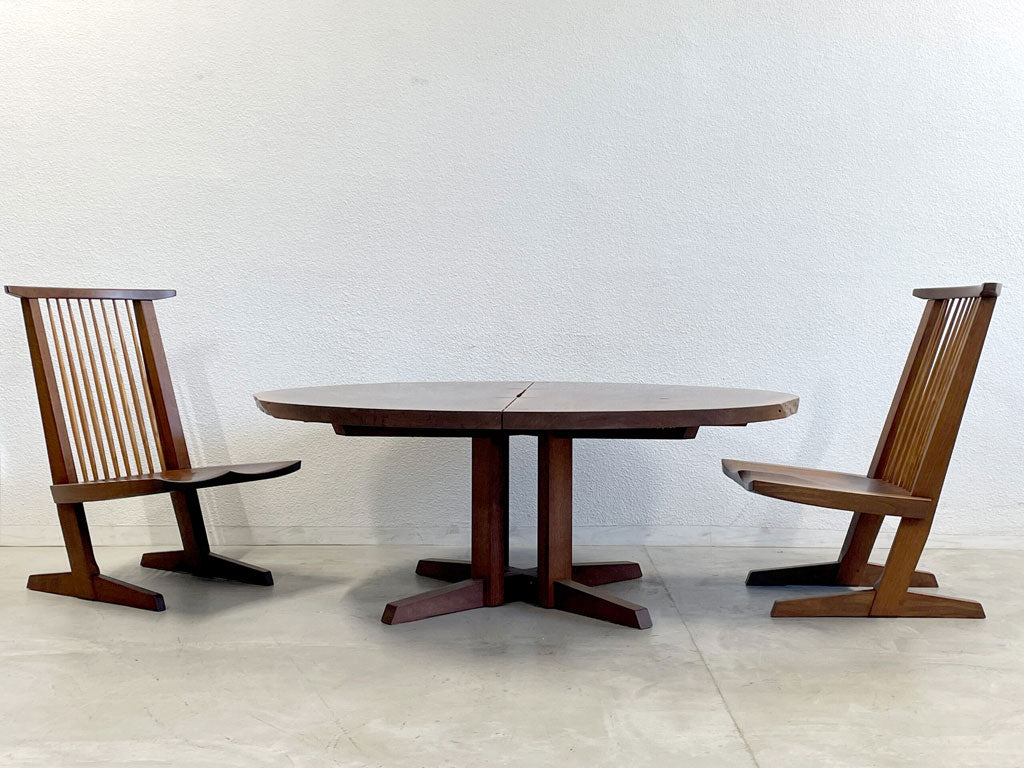 桜製作所 sakurashop ラウンドテーブル ROUND TABLE ＆ CN110 コノイドラウンジ CONOID LOUNGE ウォールナット無垢材 ジョージ・ナカシマ George Nakashima 中古品 買い取りしました。