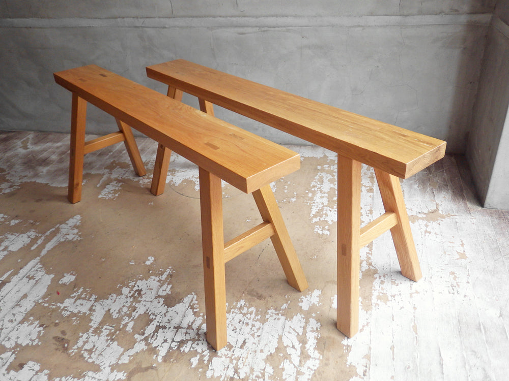 無印良品 MUJI オーク無垢材 ベンチ 大サイズ ディスプレイ台 ナチュラル × 2点 中古品 買い取りしました。