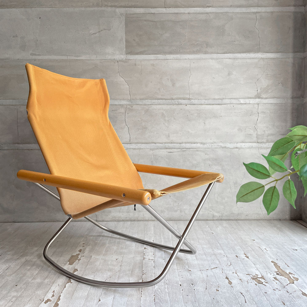 【学芸大学店】ニーチェア エックス NY chair X フォールディングチェア 折り畳みチェア ロッキングチェア キャメル ナチュラル ビーチ材 新居猛 MoMA 藤栄 定価￥62,700- ♪ 買取させていただきました。