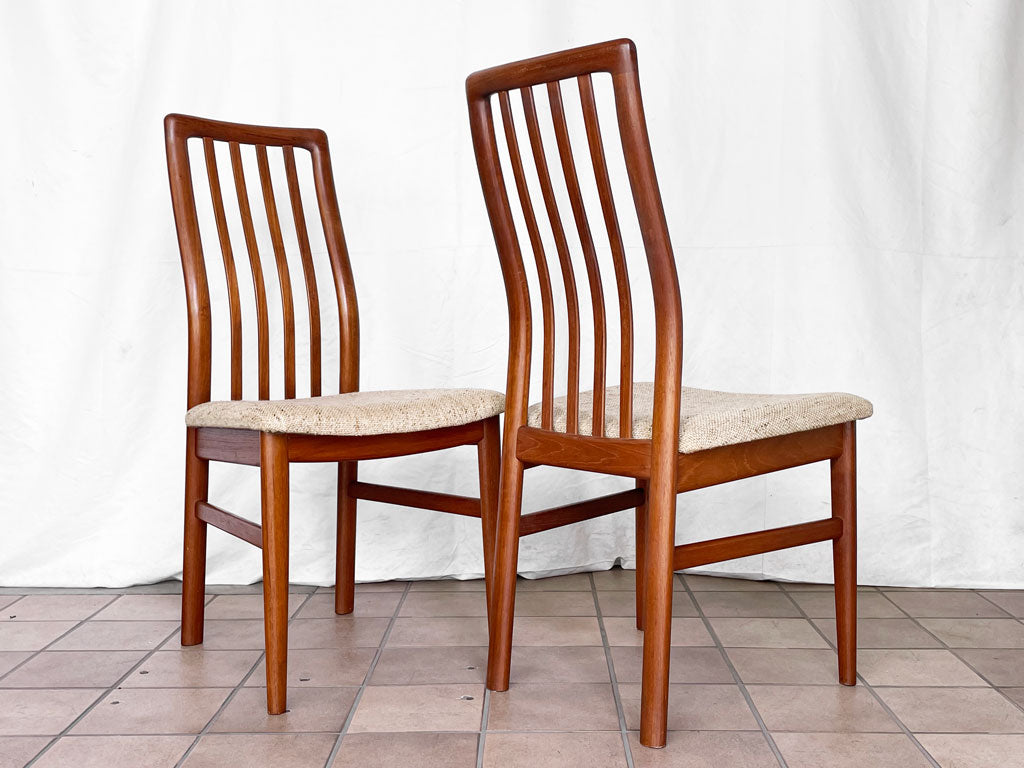 ビンテージ Vintage ダイニングチェア チーク材 ハイバック ファブリック ベージュ系 北欧スタイル A B 中古品 買い取りしました。