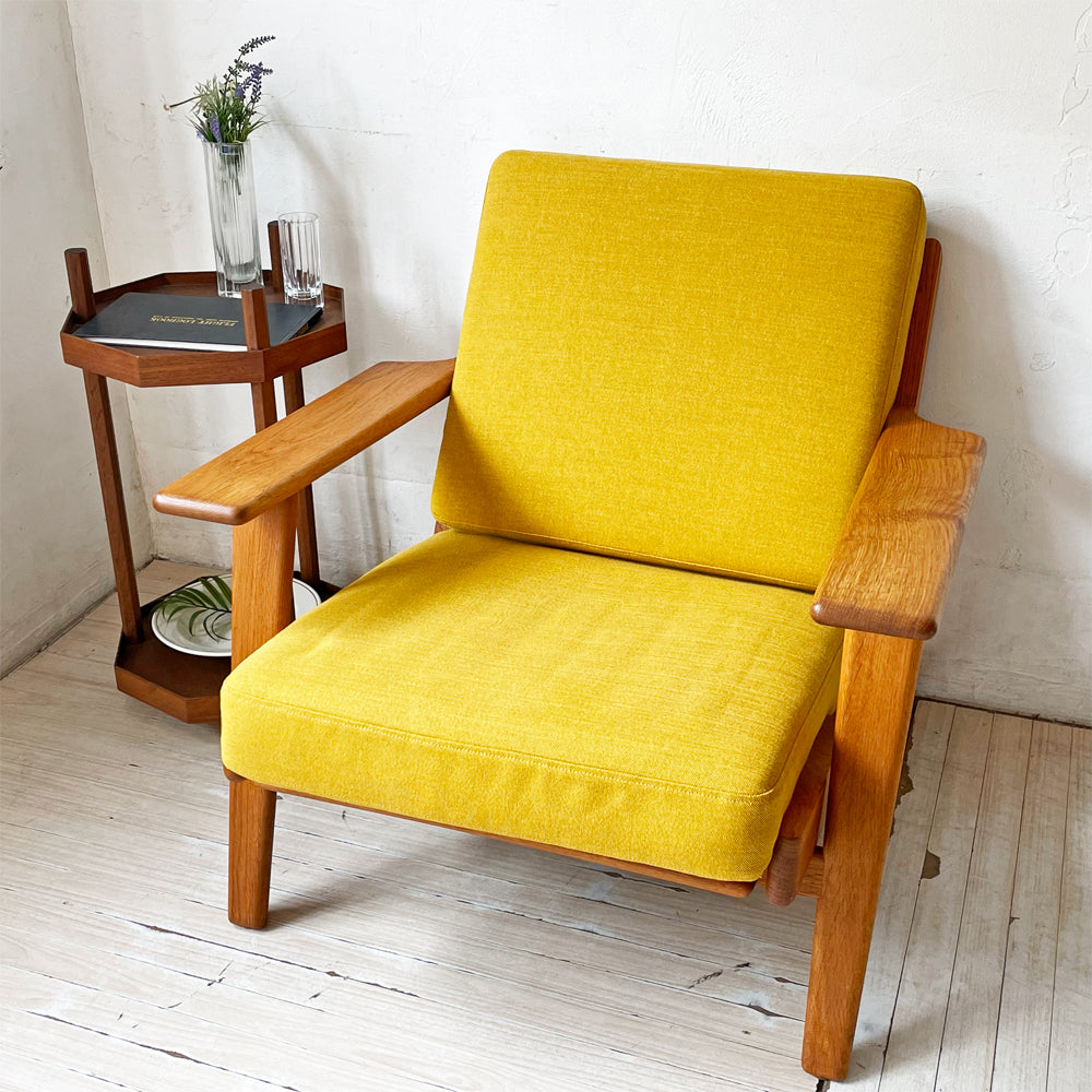 【下北沢店】ゲタマ GETAMA ビンテージ GE290 1Pソファ イージーチェア 1人掛け オーク無垢材 イエロー系ファブリック スプリングクッション ハンス・J・ウェグナー 北欧 デンマーク 買取させていただきました。