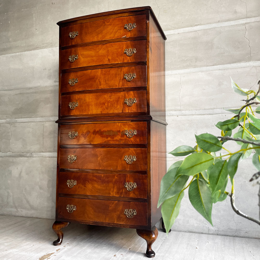 UKアンティーク チェストオンチェスト Chest On Chest スタッキング キャビネット マホガニー材 8ドロワー 英国 UKビンテージ ～アンティークならではの数々の魅力～