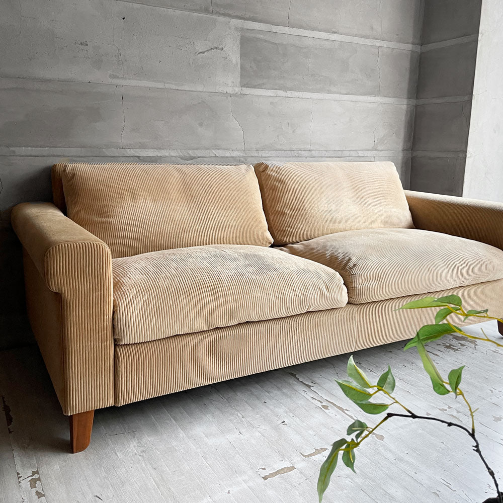 【学芸大学店】トラックファニチャー TRUCK FURNITURE FKソファ FK SOFA 3シーター 3人掛け F-22 マスタードコーデュロイ 廃番生地 フェザークッション 買取させていただきました。