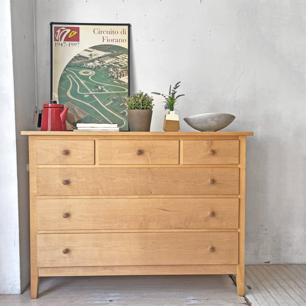【下北沢店】北の住まい設計社 KITANOSUMAISEKKEISHA 4段チェスト 抽斗6杯 イタヤカエデ無垢材 W122cm ナチュラル 北欧スタイル  買取させていただきました。