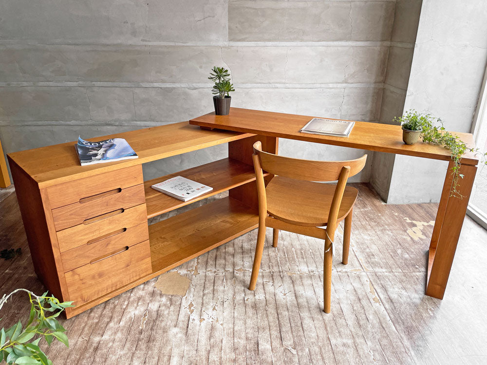 土井木工 kitoki DK06.desk cabinet デスクキャビネット 学習机 レッドオーク+ウォールナット 小泉誠 抽斗5杯 定価¥196,900- 中古品 買い取りしました。
