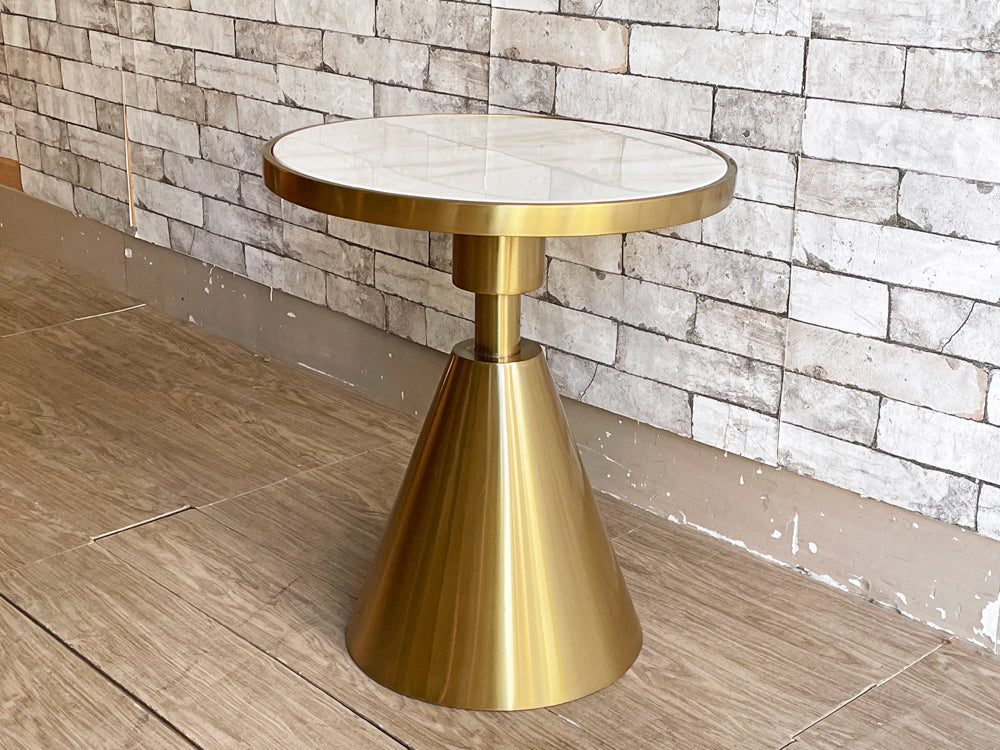 GAOLIM マーブルトップ サイドテーブル ディスプレイスタンド 大理石天板 北欧モダンスタイル スペースエイジ スタイリッシュデザイン 参考価格￥75,039- 現状品 中古品 買い取りしました。