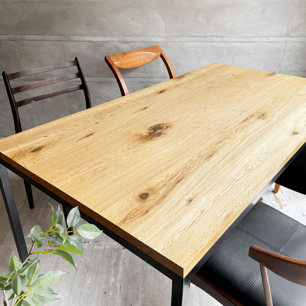 ランドスケーププロダクツ Landscape Products タイツ Tights ダイニングテーブル W150cm ナラ無垢材 スチール ブラック 定価286,000円 ～ 見た目は普通？魅力は沢山！ ～