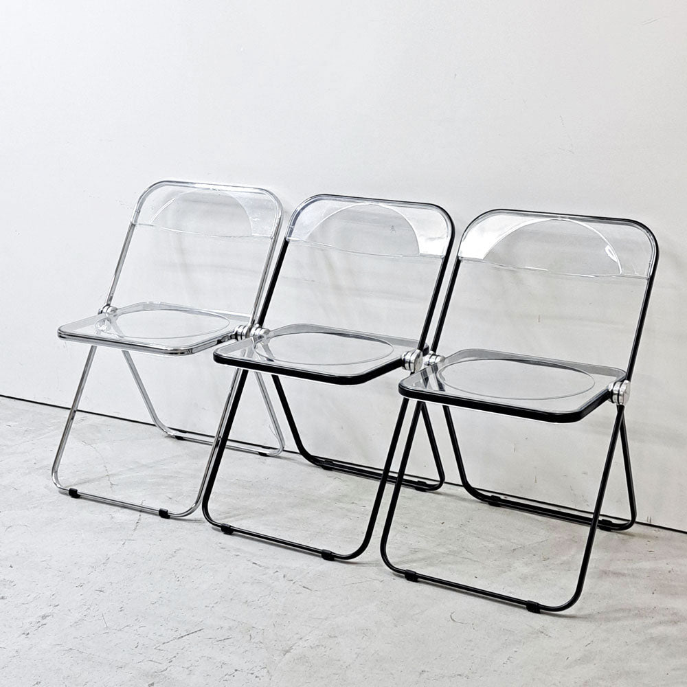 【祖師ヶ谷大蔵店】アノニマカステッリ ANONIMA CASTELLI プリアチェア PLIA チェア Chrome/Clear ジャンカルロ・ピレッティ イタリア ミニマル クロームフレーム1脚 ブラックフレーム2脚 買取させていただきました。