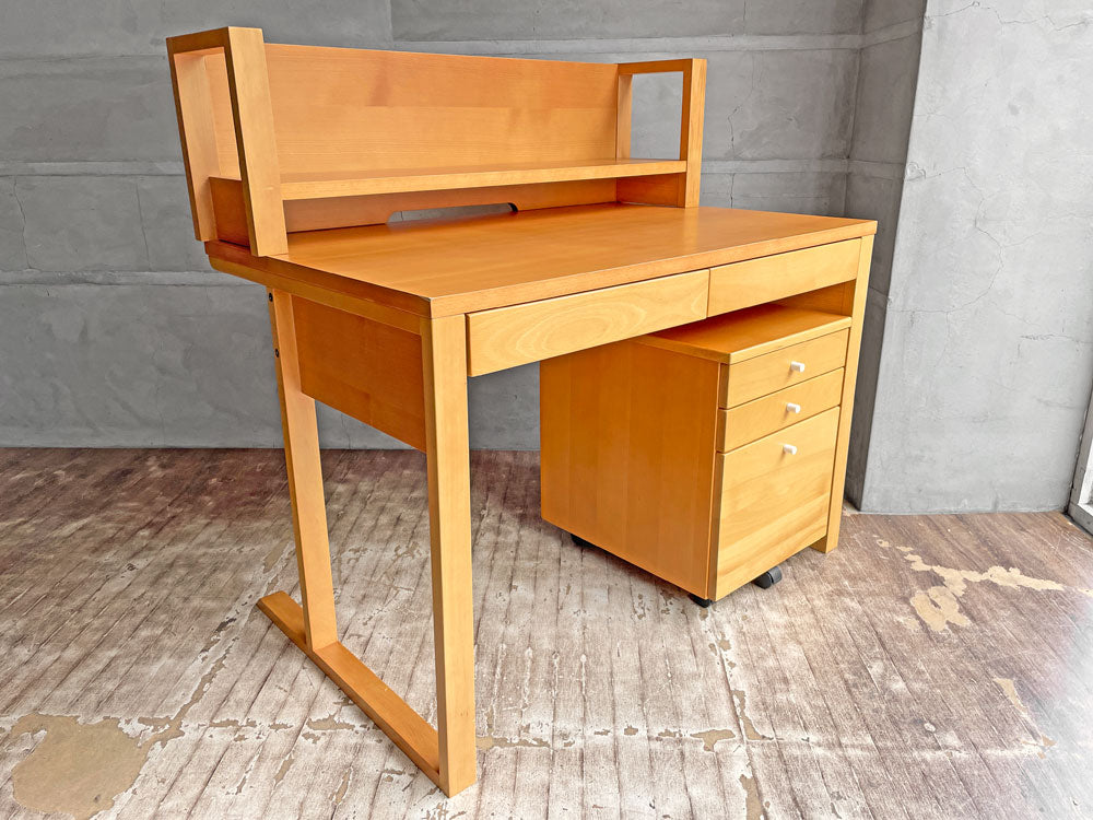 アクタス ACTUS フィリオ FIGLIO デスク 子ども家具 W107 ビーチ材&デスクチェスト デスクワゴン 子ども家具 3段 ビーチ材 ナチュラル 北欧スタイル 廃番 現状品 中古品 買い取りしました。