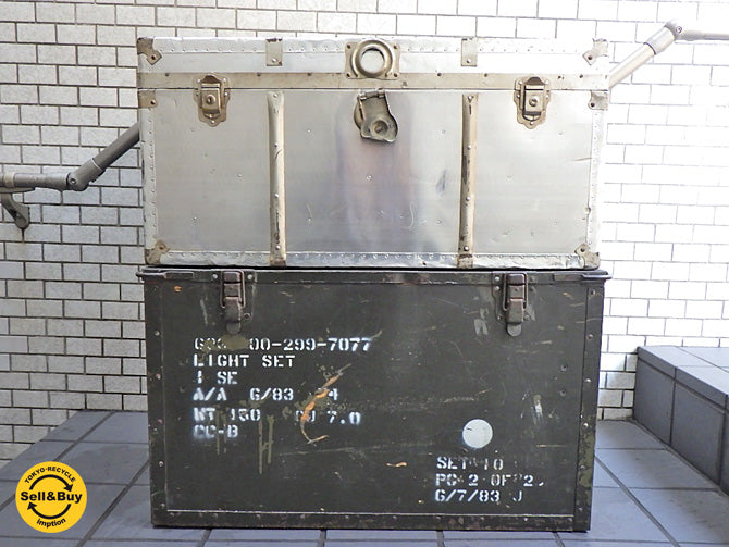 ビンテージ vintage トランク trunk ボックス アルミ製 & 木製 ～雰囲気が堪らない、マニア必見のアイテム～ 【 買取と販売とレンタルのお店 】