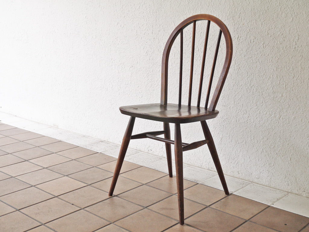 アーコール Ercol ビンテージ フープバック ダイニングチェア エルム材 コロニアルカラー 英国家具 UKビンテージ 中古品 買い取りしました。