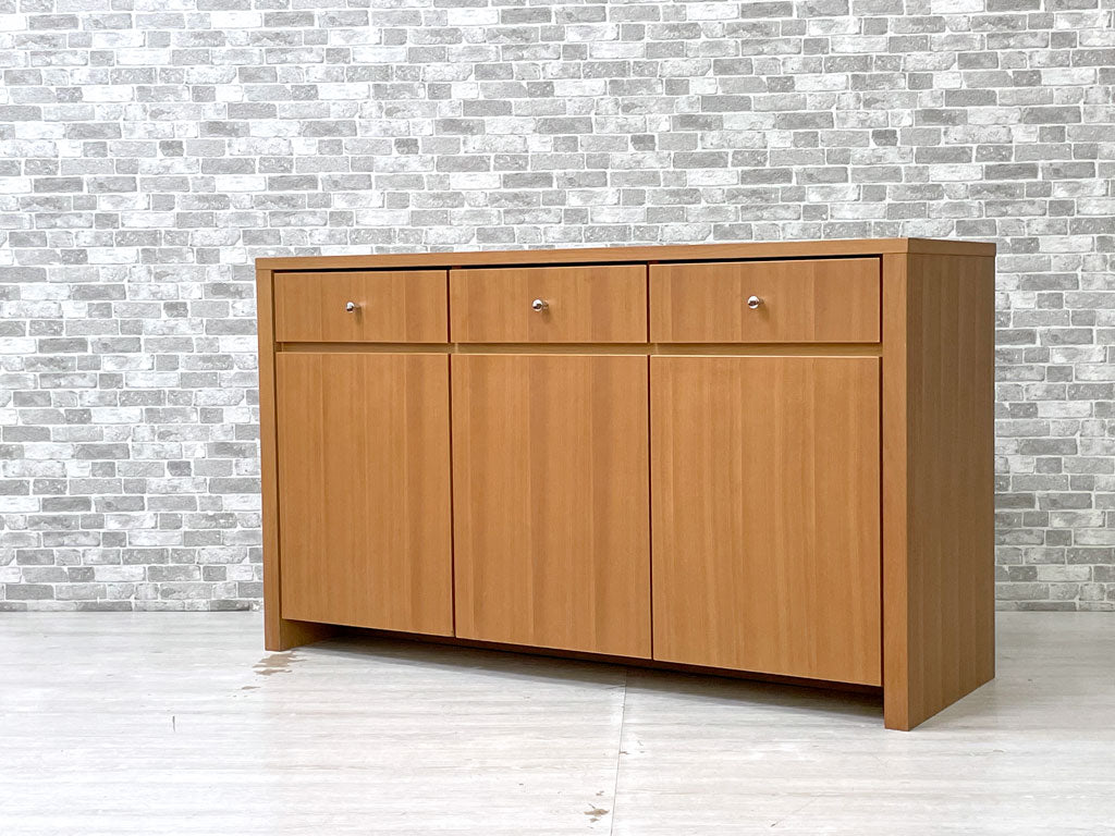 生松工芸 コンフォートスタイル comfort style フォレ サイドボード 食器棚 キャビネット ブラックチェリー材 W120cm モダンデザイン 定価￥49,800- 買い取りしました。