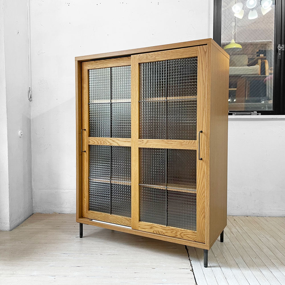 【下北沢店】アデペシュ a.depeche カデル cadeal スライドガラス キャビネット ロー slide glass cabinet low オーク材 オイル仕上げ 買取させていただきました。