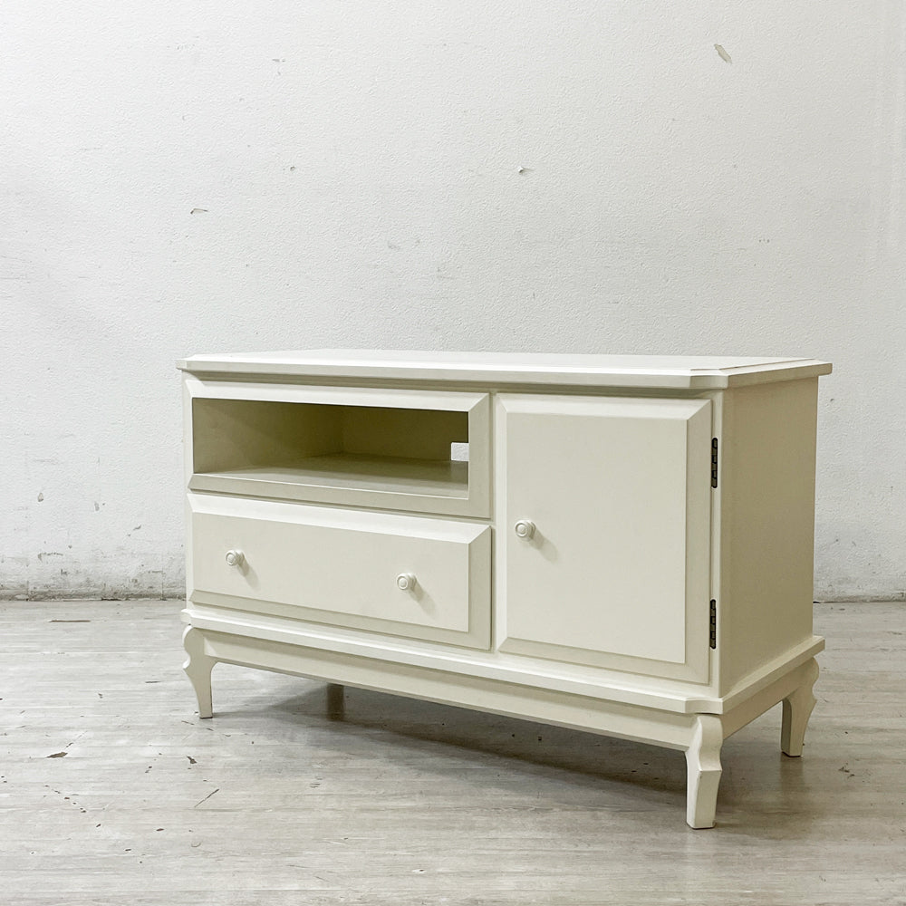 【祖師ヶ谷大蔵店】フランフラン Francfranc ファム FEMME テレビボード ロータイプ AVボード TV台 ホワイト W90.5cm ナチュラルテイスト 買取させていただきました。