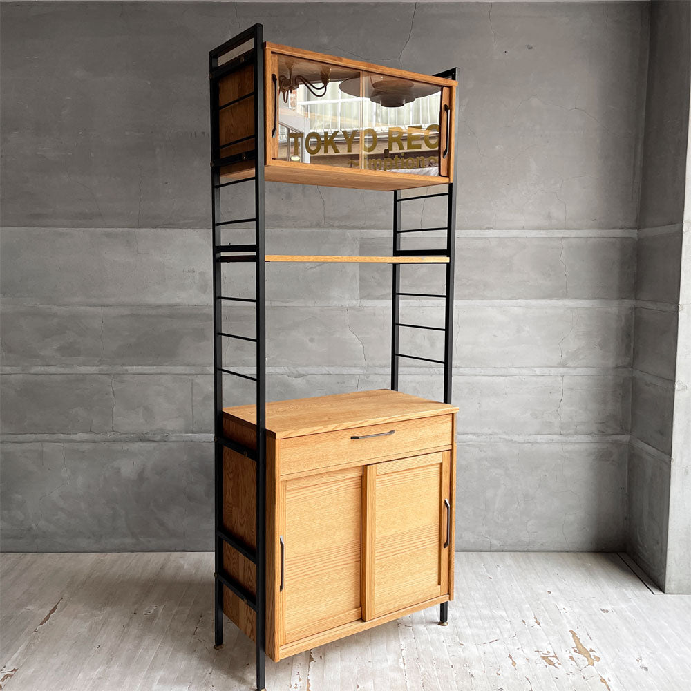 【学芸大学店】モモナチュラル MOMO Natural ユニットボード UNIT BOARD キッチンボード オープンシェル 食器棚 オーク材 スチール スライドガラス 1ドロワー ♪ 買取させていただきました。