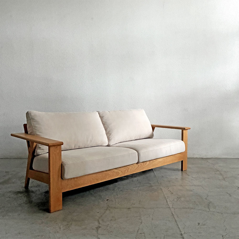 【登戸BASE店】木蔵 BOKURA SP-SOFA01 3人掛けソファ レッドオーク材 W184cm カバーリングファブリック オフホワイト系 定価￥186,890-以上 買取させていただきました。