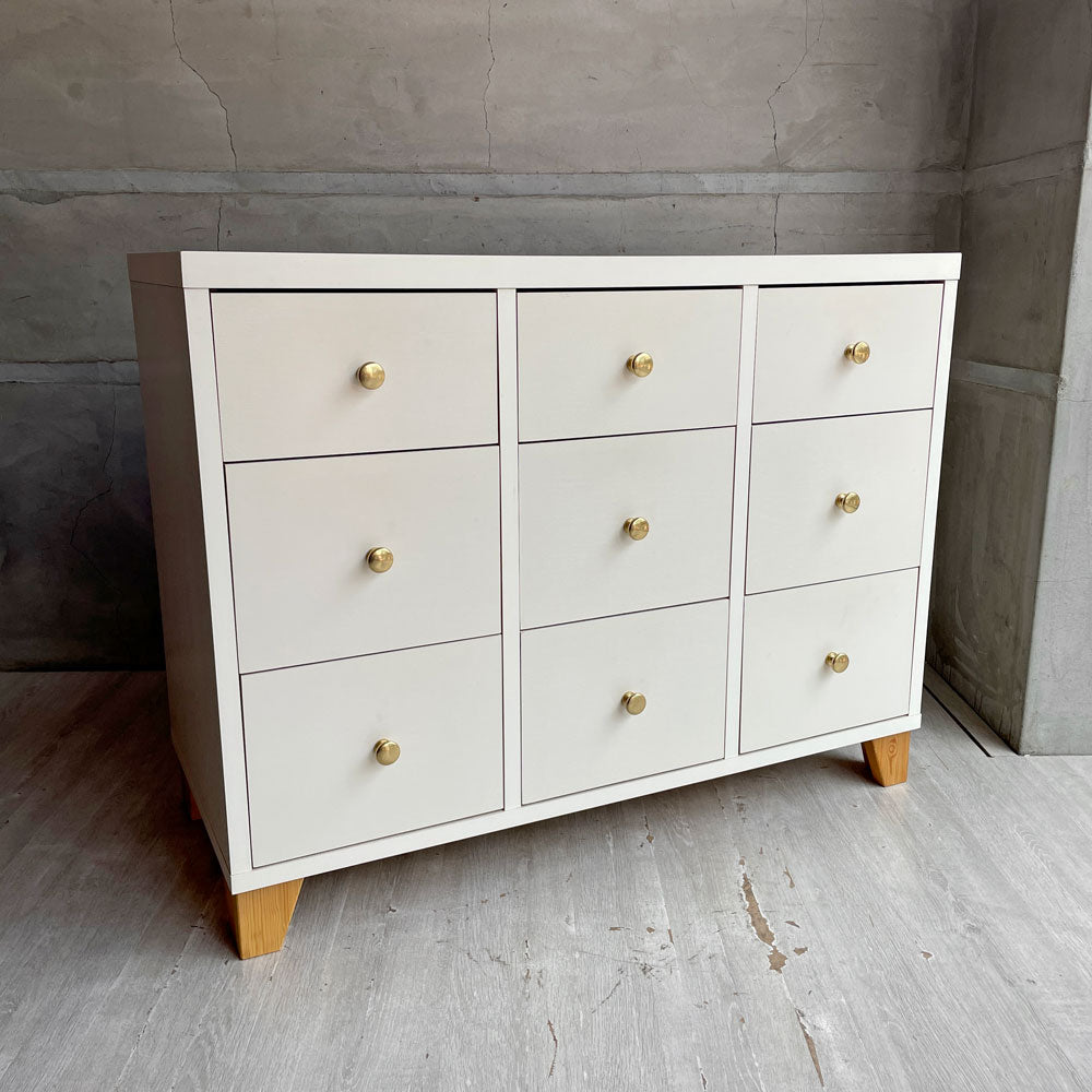 【学芸大学店】モモナチュラル MOMO Natural ラブチェスト LOVE CHEST チェスト T-90 抽斗9杯 ホワイト 定価￥35,000- 買取させていただきました。