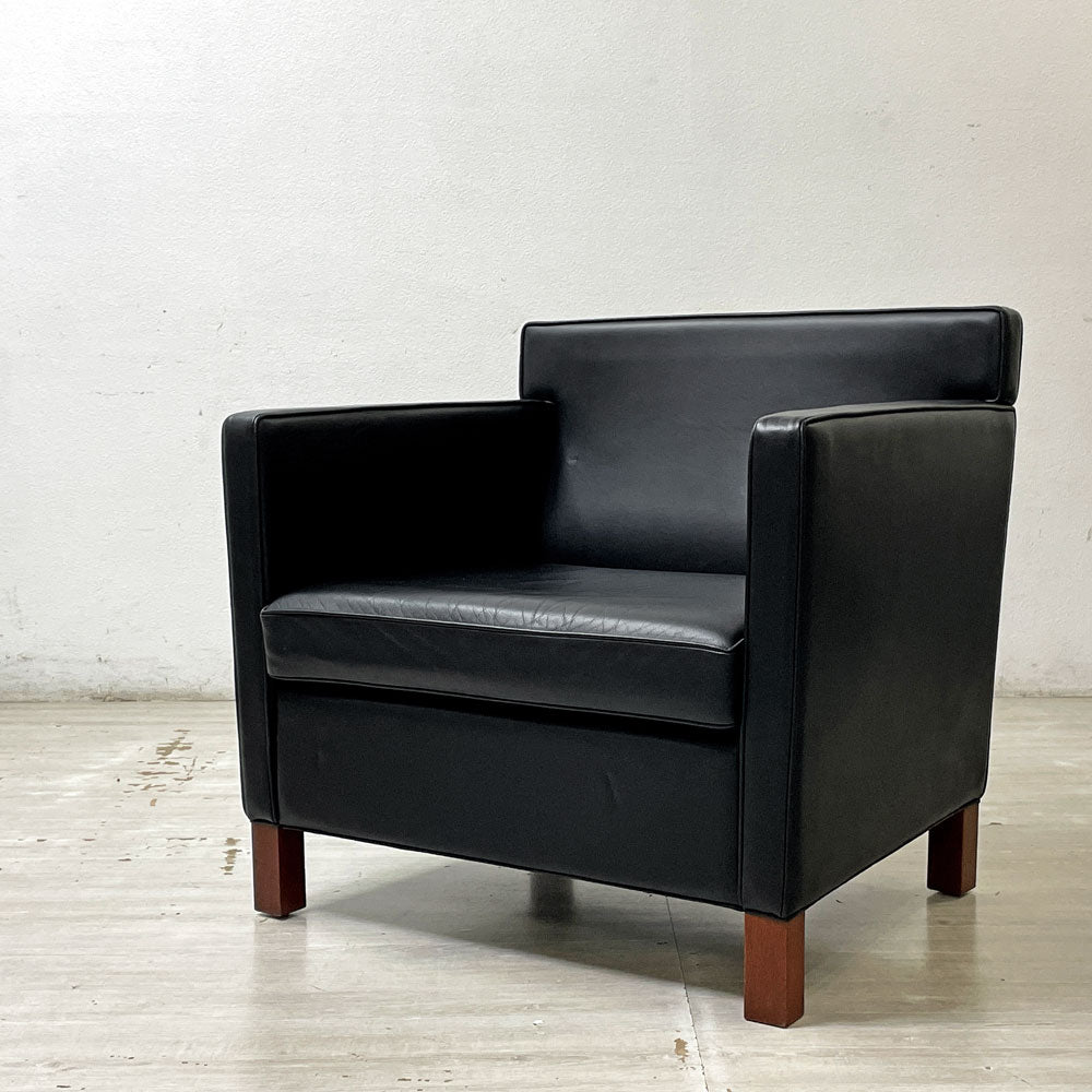 【祖師ヶ谷大蔵店】ノル Knoll クレフェルド Krefeld 1pソファ ラウンジチェア アームチェア ミースファンデルローエ Mies van der Rohe 本革 ブラック 買取させていただきました。