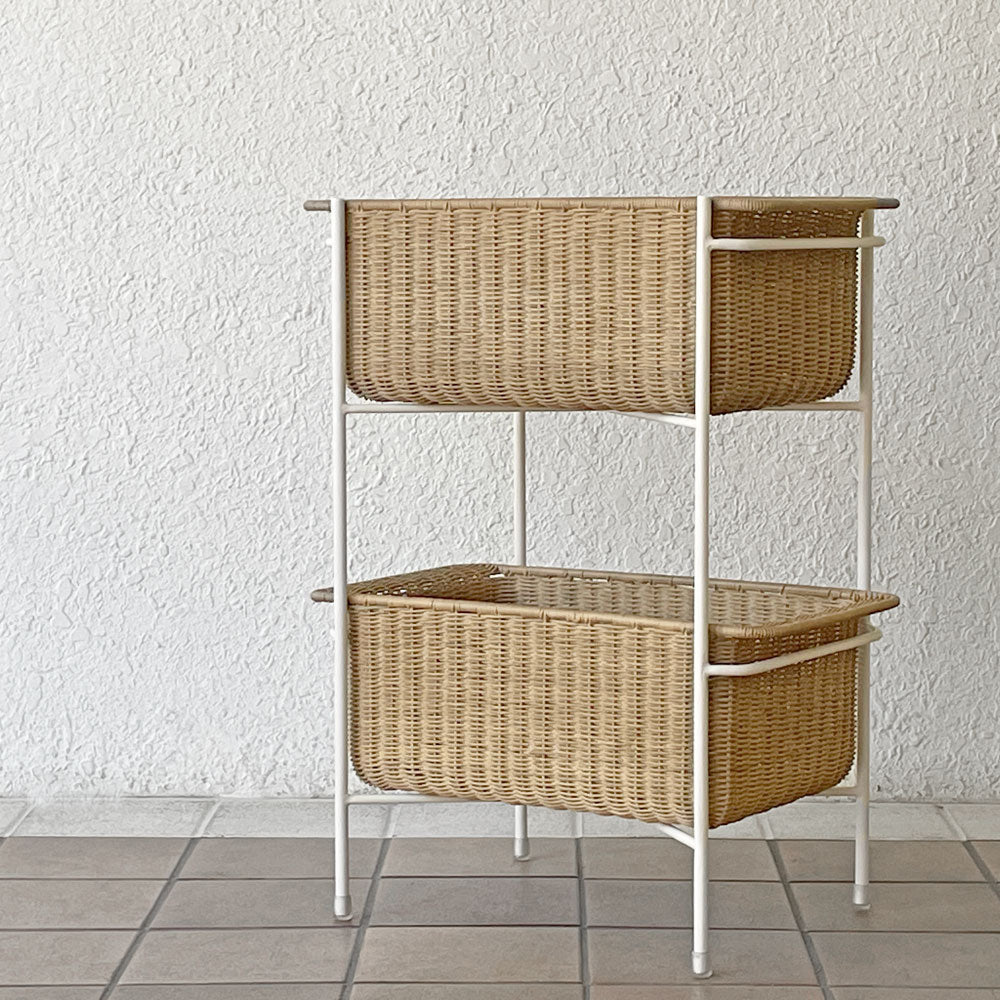 【用賀店】イデー IDEE ワラビー WALLABY バスケットスタンド BASKET STAND ラタン スチール ホワイト 買取させていただきました。