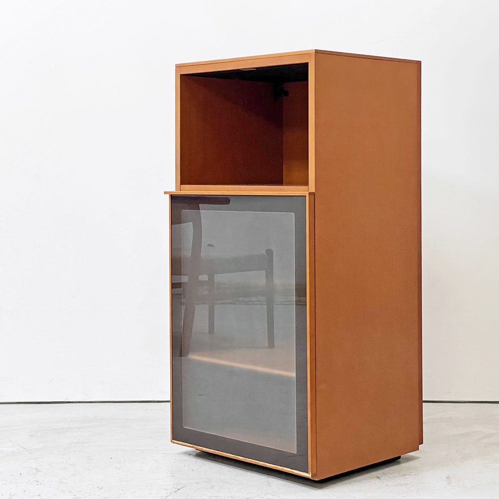 【祖師ヶ谷大蔵店】アルフレックス arflex コンポーザー COMPOSER キャビネット チェリー色 スリムキャビネット 棚板一枚付属 ガラス扉 ナチュラルモダン 買取させていただきました。