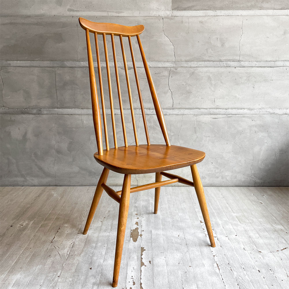 【学芸大学店】アーコール Ercol ゴールドスミス ダイニングチェア ハイバック スティックバック エルム材 ビーチ材 ナチュラルカラー UKビンテージ 英国家具 ♪ 買取させていただきました。