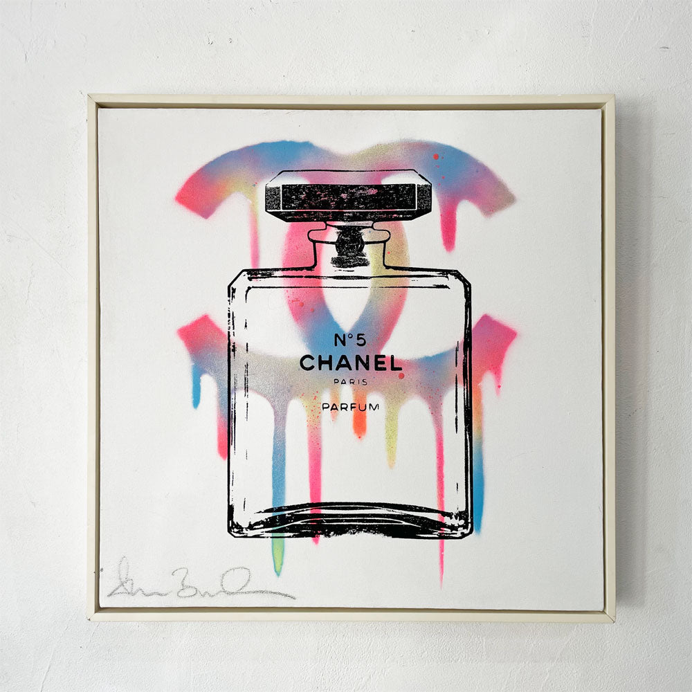 【下北沢店】シェーン・ボーデン  Shane Bowden 「Cosmopolitan」 シャネル CHANEL N°5 香水 モノグラム ミクストメディア アートパネル キャンバスアート 買取させていただきました。