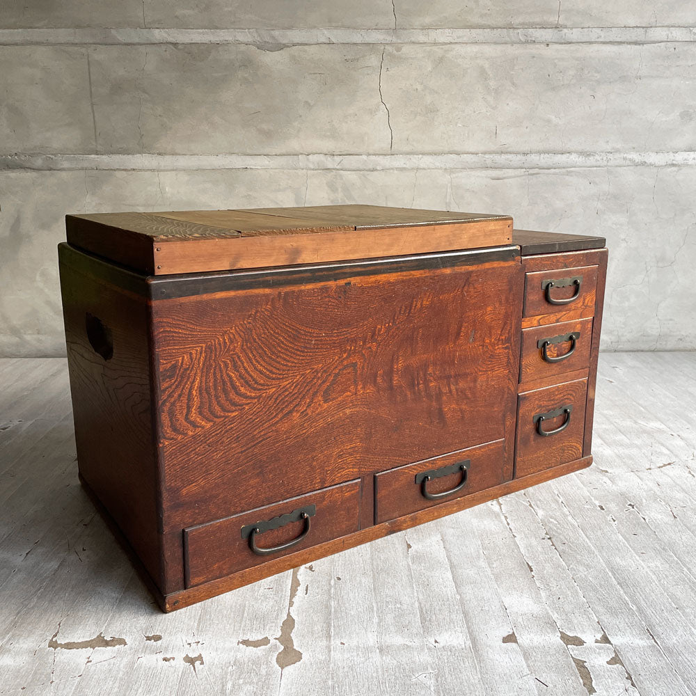 【学芸大学店】ジャパンビンテージ Japan Vintage 火鉢 関東火鉢 江戸長火鉢 欅杢 抽斗5杯 囲炉裏 和家具 古民具 古道具 ♪ 買取させていただきました。