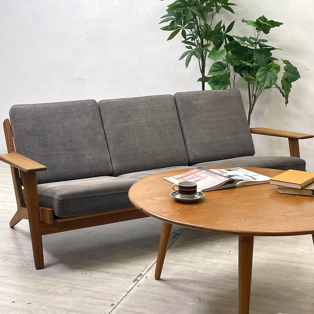 ゲタマ GETAMA GE290 3シーター ソファ ハンス・J・ウェグナー オーク無垢材 ファブリック デンマークビンテージ 北欧家具 HIKE購入品 ～暮らしに溶け込む北欧デザインの名品～