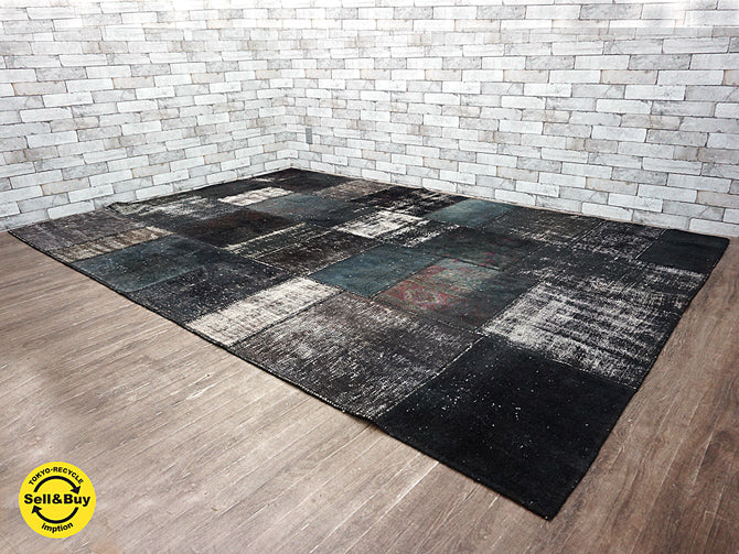 H.P.DECO 好奇心の小部屋 woven fabric 織り生地 パッチワーク 大判 ラグ 305x206cm ～定価30万円のフランスビンテージをお買い得価格で～ 【 買取と販売とレンタルのお店 】