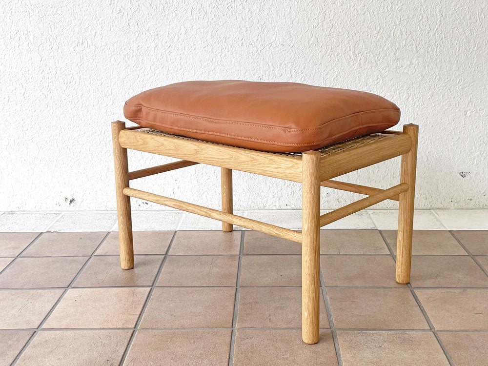 カールハンセン＆サン Carl Hansen & Son コロニアルフットスツール OW149F オーク材 オイル仕上げ THOR307 ライトブラウンレザー 新品未使用 箱付き デンマーク 中古品 買い取りしました。