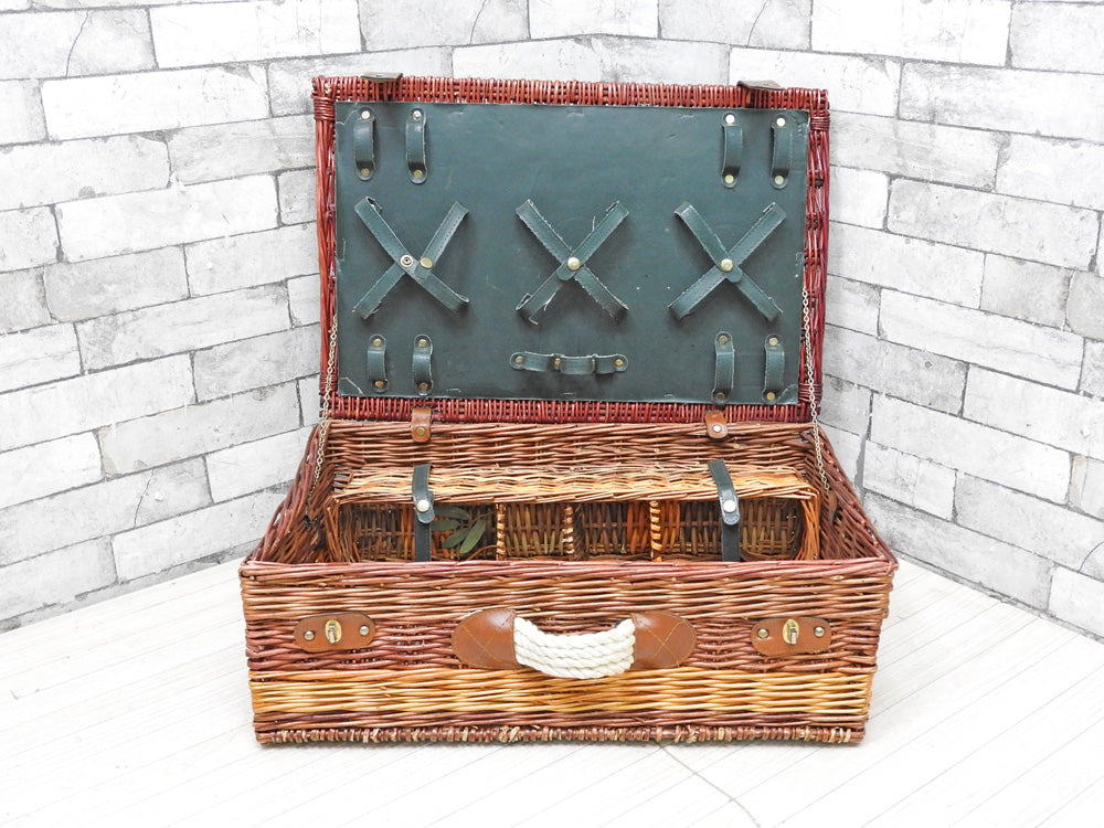 ビンテージスタイル Vintage Style ピクニックバスケット キャンピングバスケット ラタン編み カントリー アウトドア  中古品 買い取りしました。