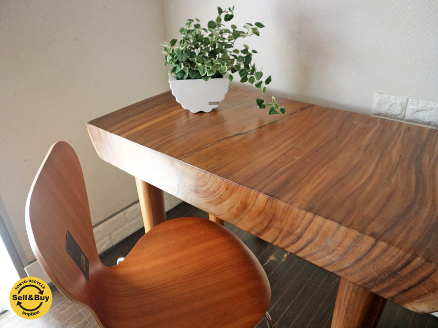 無垢材 一枚板 ダイニングテーブル デスク モンキーポッド 天然木 ～無垢一枚板で作る家具。～
