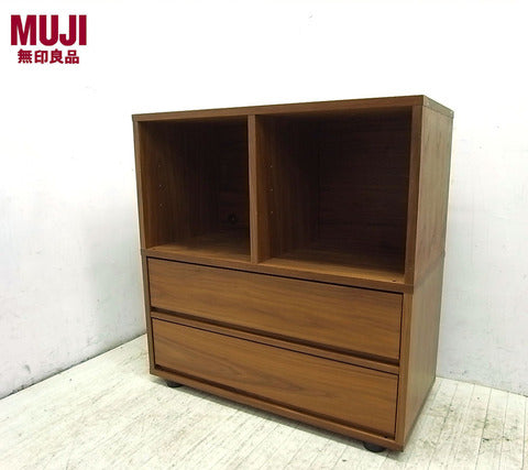 無駄のないシンプルな造形美と確かな機能性 ～無印良品/MUJI 良品計画　ウォールナット スタッキング キャビネット【買取と販売とレンタルのお店】