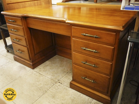 横浜ダニエル アーリーアメリカン 両袖机 書斎 樺桜 定価約139万～良素材を最大限生かした100年家具～【買取と販売とレンタルのお店】