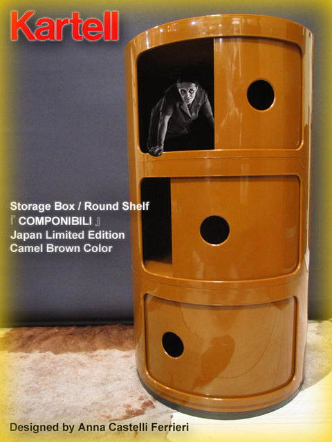 売切れ御免・日本企画限定カラー！ イタリアモダンを代表するアイコン的ツール！ Kartell / カルテル 「 COMPONIBILI / コンポニビリ 」 ストレージBOX / ラウンドシェルフ3段 入荷！
