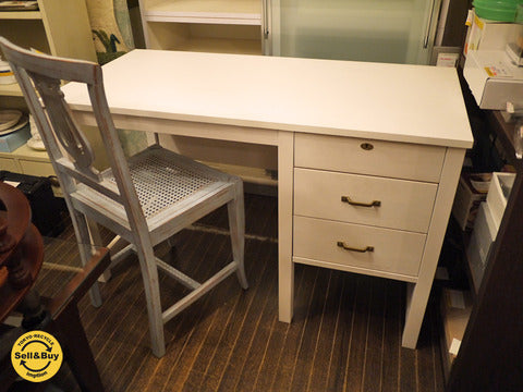 MOMO natural モモナチュラル CIELE シエルシリーズ 片袖デスク～清潔感と可愛さを併せ持つホワイトペイントとアンティークゴールドのハーモニー♪【買取と販売とレンタルのお店】