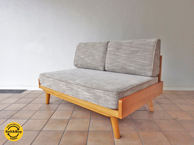 ウニコ unico アルベロ ALBERO 2P 2シーター ソファ チークカラーフレーム×ベージュファブリック 買い取りしました。用賀店 出張買取もお任せ下さい。