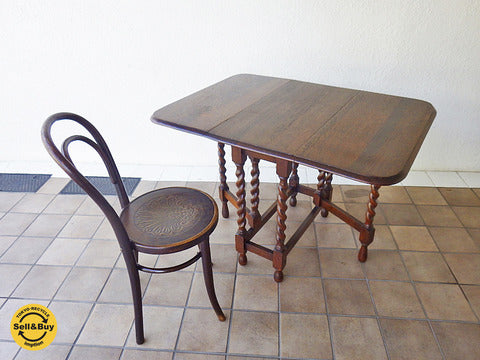 ロイズアンティークス取扱 UK アンティーク ゲートレッグテーブル ツイストレッグ～英国生まれのバタフライ式拡張テーブル。【買取と販売とレンタルのお店】