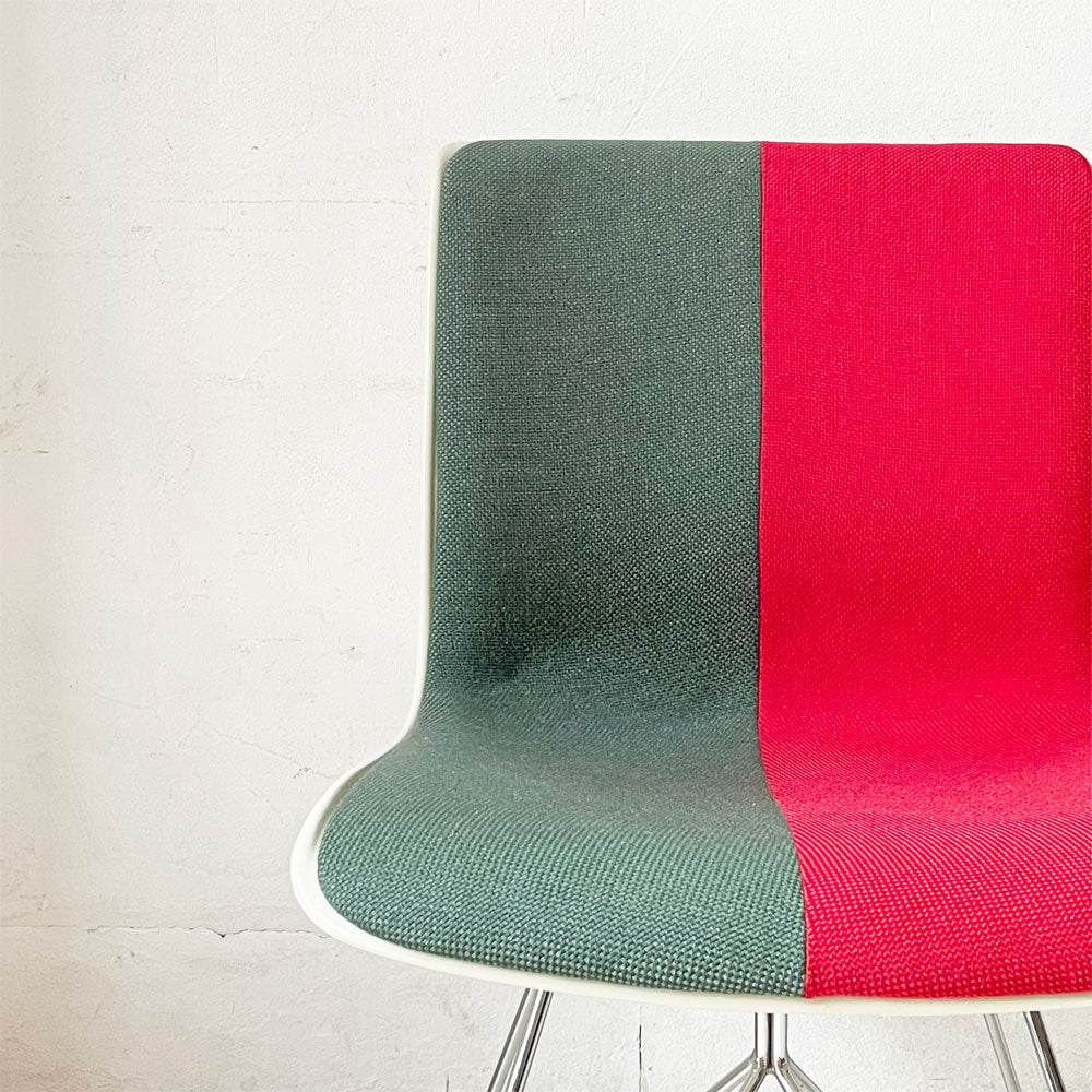 コトブキ KOTOBUKI サイドチェア FRP製 ホワイトシェル グリーン×レッド ファブリック エッフェルベース 柳宗理 ビンテージ～思想が形になった一脚～