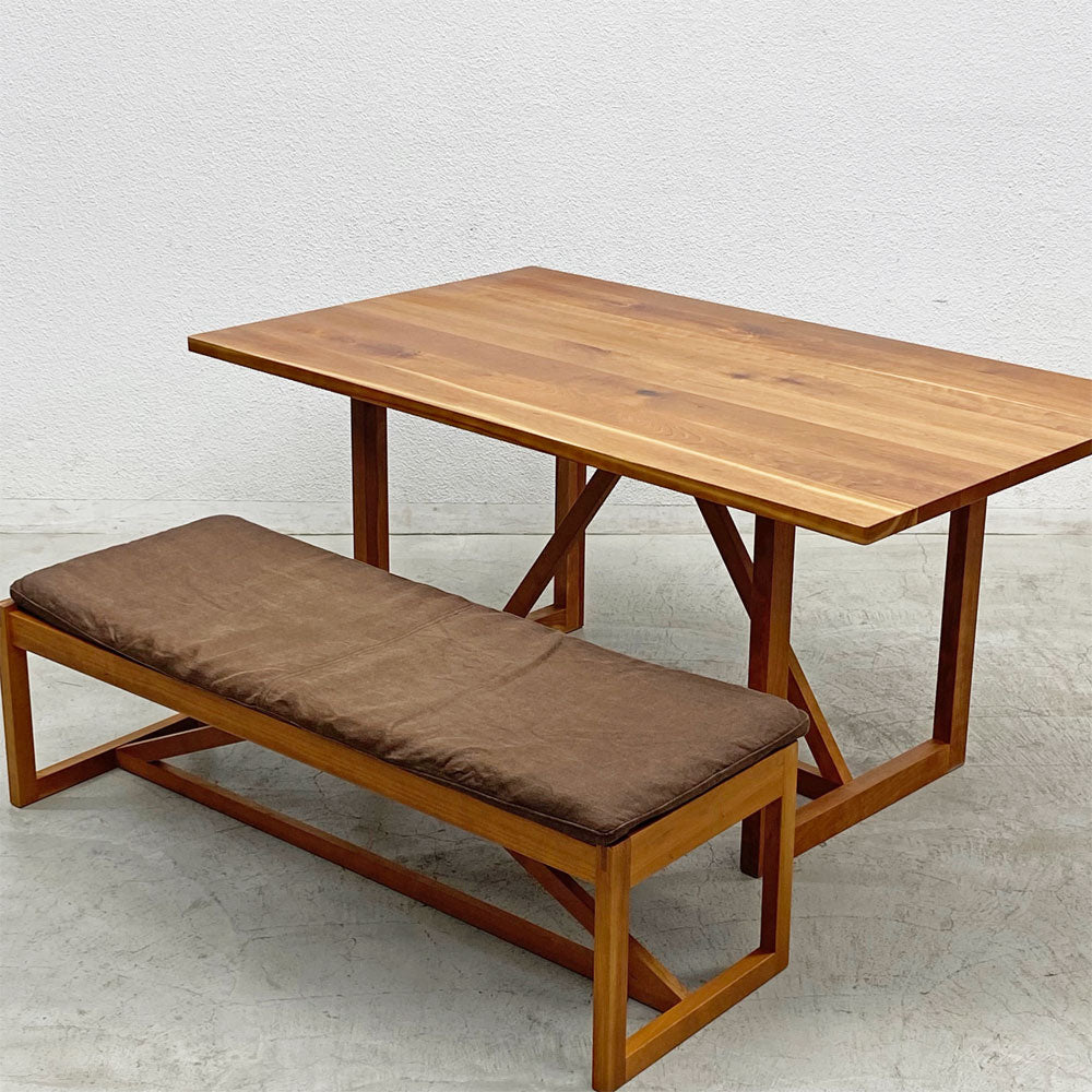 【祖師ヶ谷大蔵店】広松木工 コルニーチェ CORNICE LDテーブル チェリー材 W140cm + ベンチ リビングダイニング ナチュラルモダン 買取させていただきました。