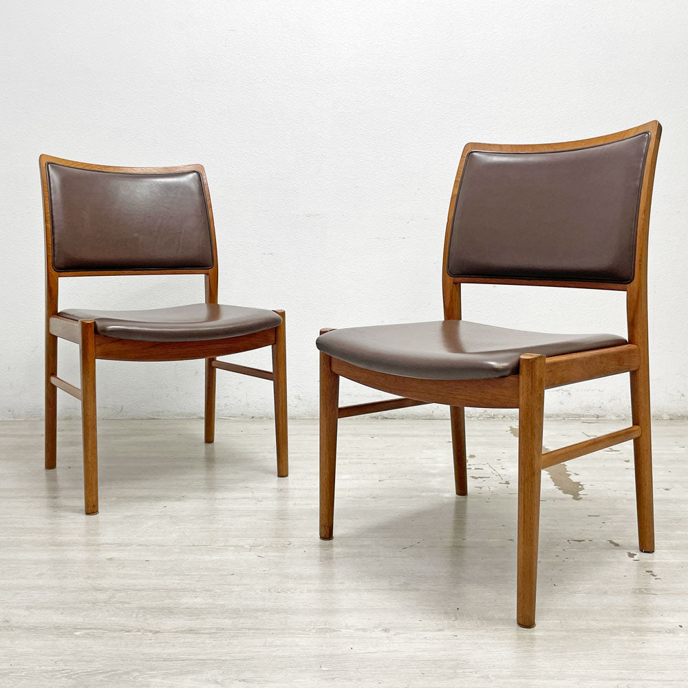 【祖師ヶ谷大蔵店】ジャパンビンテージ Japan Vintage ダイニングチェア チーク無垢材 PVCレザー 北欧テイスト × 2脚 買取させていただきました。