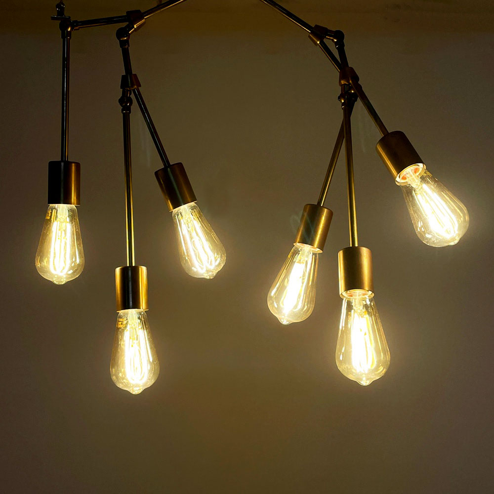 アクメファニチャー ACME Furniture ソリッドブラスランプ SOLID BRASS LAMP 6アームシャンデリア 6ARM CHANDELIER 真鍮 シーリングライト ミッドセンチュリー インダストリアル レトロスタイル ～真銅のコズモグラフィ～