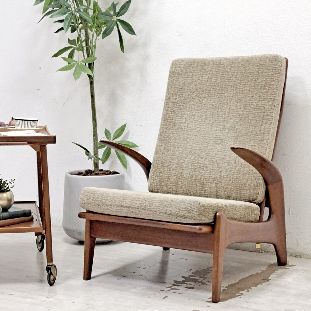 【祖師ヶ谷大蔵店】ギムソン＆スレーター Gimson & Slater ハイバックラウンジチェア チーク材 Rolf Rastad & Adolf Relling ワイヤースプリング イギリスビンテージ 北欧スタイル 買取させていただきました。