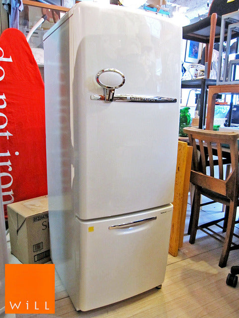National / ナショナル WiLLシリーズ パーソナルノンフロン冷蔵庫 廃盤希少 '02 『 FRIDGE mini （ ホワイト／162L ） 』 ～機関良好！丸みを帯びた可愛いらしいノスタルジックデザイン！！～