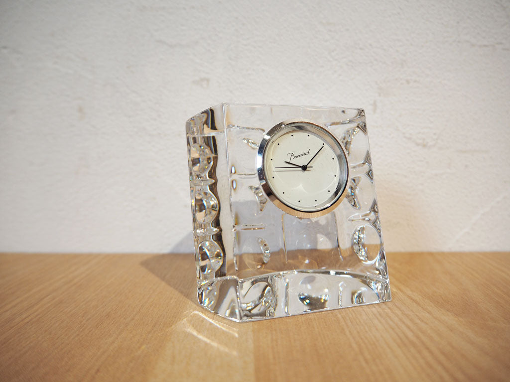 バカラ Baccarat エキノックス Equinoxe スモールクロック クリアガラス 置時計 クォーツ式 フランス 中古品 買い取りしました。