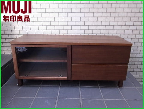 MUJI/無印良品 ウォールナット AVラック TV ボード W110 　落ち着いた色 ＆ 丁度良いサイズ感～【買取と販売とレンタルのお店】