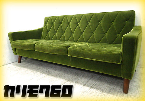 国内トップクラスの老舗家具メーカー" karimoku "のDNAを継承するロングライフデザイン! 人気ロクマルシリーズ（カリモク60）『 ロビーチェア 3シーター （ モケットグリーン ）』 入荷!!