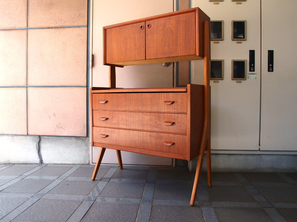 デンマーク ビンテージ ライティング ビューロー ドレッサー チェスト チーク材 ～ プライベートルームを可憐に彩る【 買取と販売とレンタルのお店 】